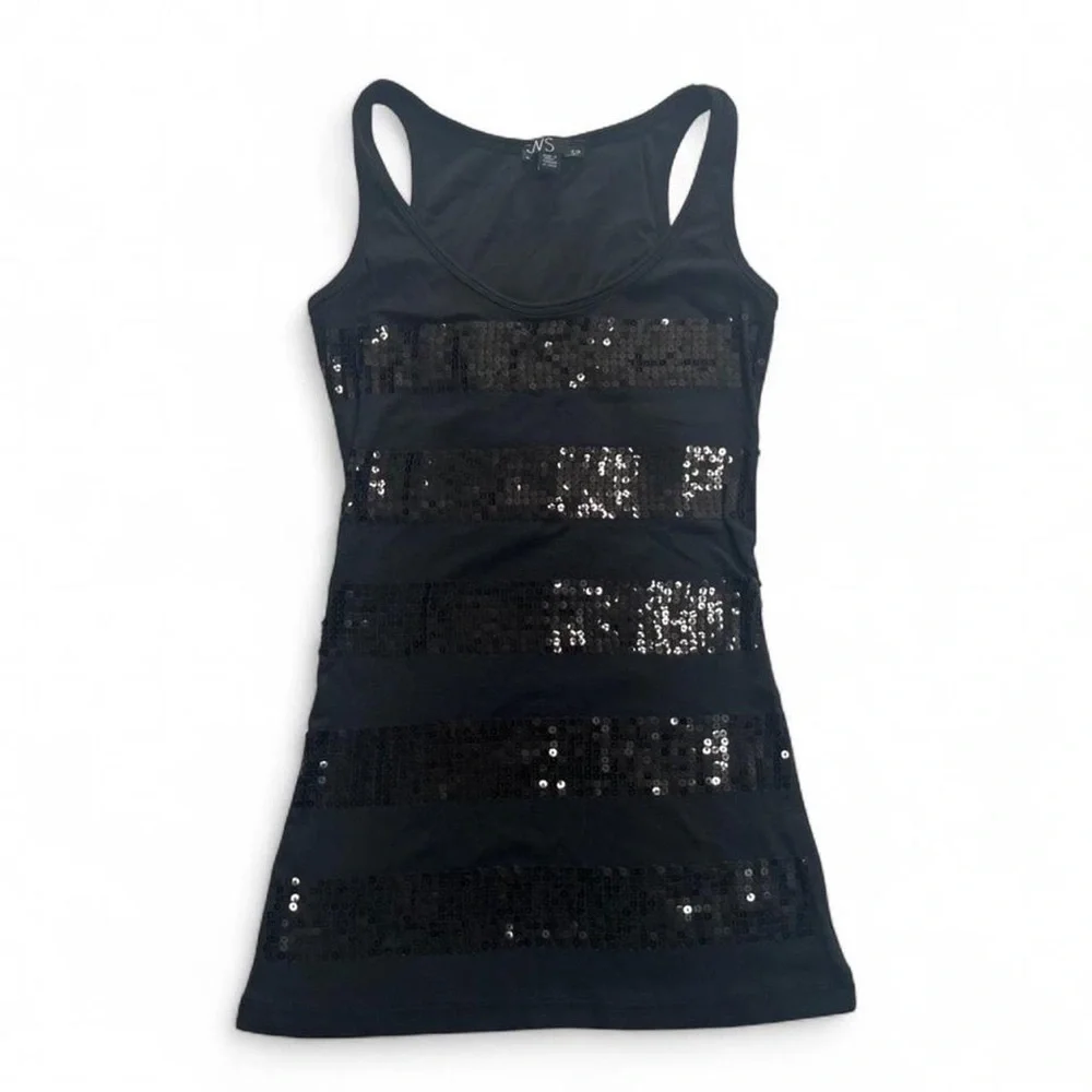 SWS Black Sequin Tank - Picture 3 of 6